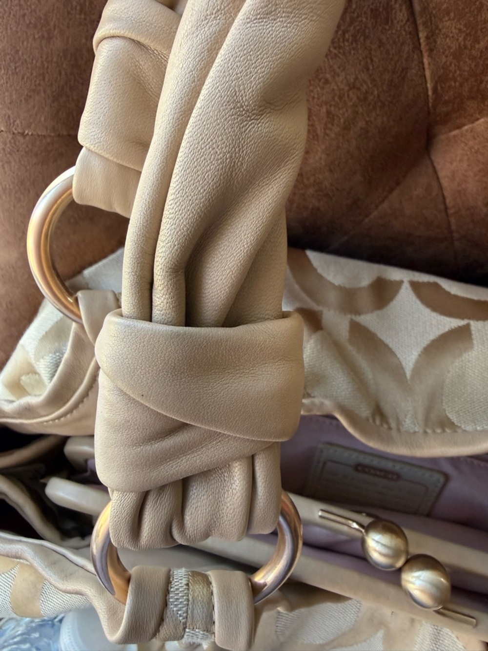 Coach jacquard kiss lock bag - Picture 11 of 12